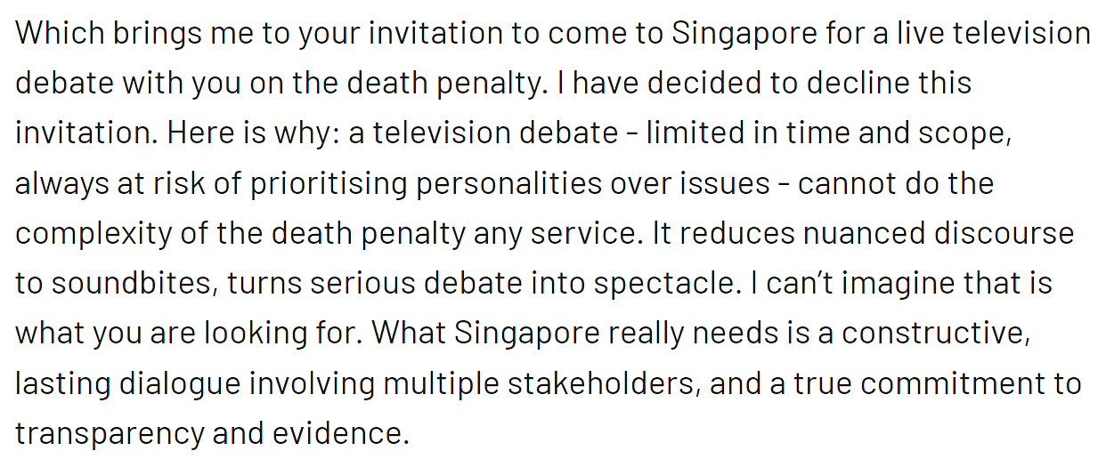 Richard Branson's Response to Shanmugam