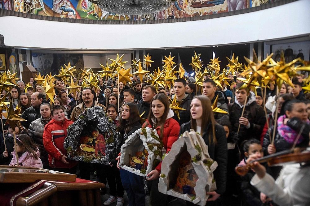 北马其顿的东正教信徒依循儒略历（Julian calendar），在2023年1月7日庆祝圣诞节。