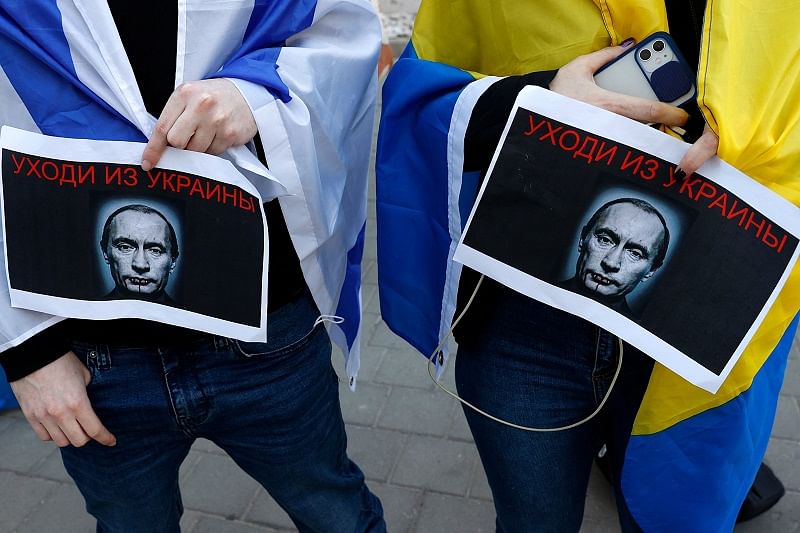 示威者要求普京“滚出乌克兰”