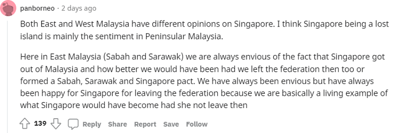 Comment - Sabah and Sarawak