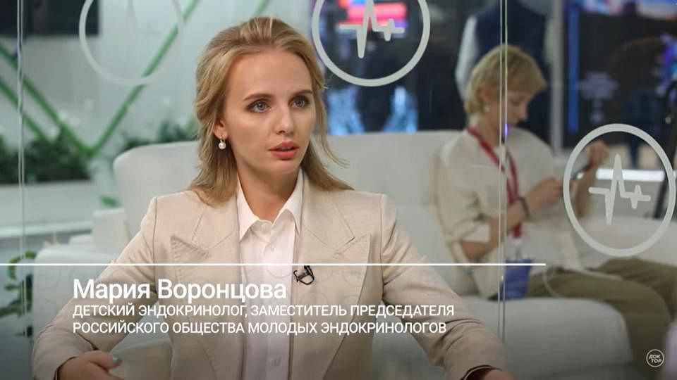 玛丽亚曾于2019年接受俄罗斯电视台访问，谈儿童肥胖症和糖尿病。（视频截图）
