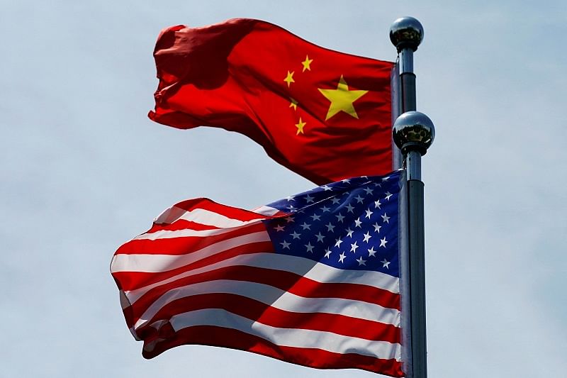中国和美国国旗