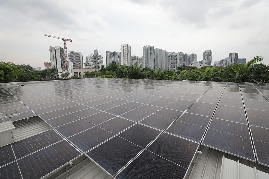 新加坡的太阳能光板