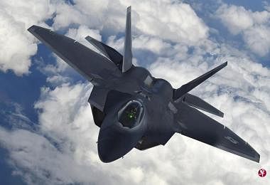 美国的F-22“猛禽”战机将参与今天开始的韩美联合空中演习。（路透社）