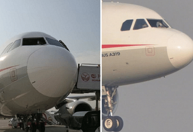 四川航空公司一架客机挡风玻璃在飞行途中爆裂。（互联网）