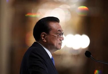 中国总理李克强在新加坡讲座上发表“在开放融通中共创共享繁荣”演讲谈中美贸易战
