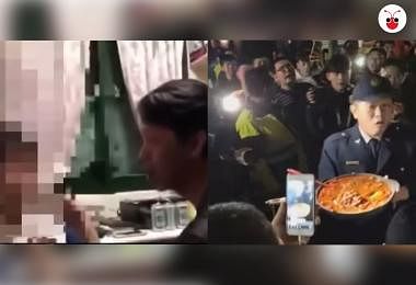 台湾一男子因不满肉圆不辣而暴打儿子引众怒，民众手捧辣椒排队要教训他。