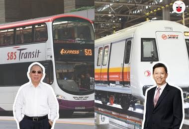 左为新捷运主席林日波，右为SMRT总裁梁建鸿。