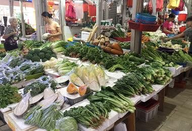 新加坡湿巴刹蔬菜摊