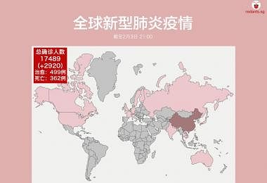 新冠病毒最新数据：中国境外确诊病例数据无太大起伏，新加坡无新增病例