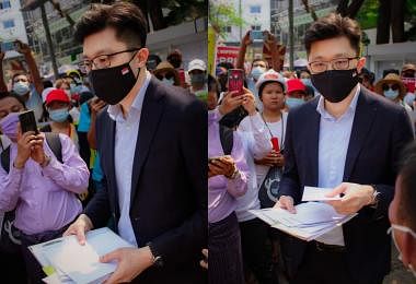 接收缅甸示威者请愿信　新加坡“俊男”外交官意外在当地爆红