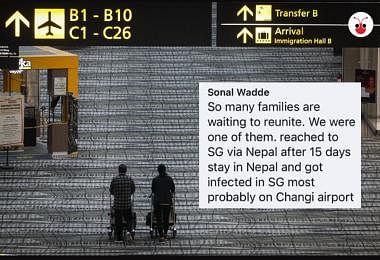 一位来自印度，持家属签证在星展银行工作的女子梭纳尔（Sonal Wadde）声称，自己取道尼泊尔来新加坡之后，可能在新加坡感染冠病病毒！