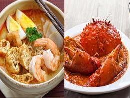 马来西亚咖喱叻沙,新加坡辣椒螃蟹,