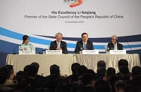 中国国务院总理李克强出席新加坡讲座并发言及回应新中关系和中美关系