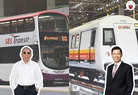左为新捷运主席林日波，右为SMRT总裁梁建鸿。
