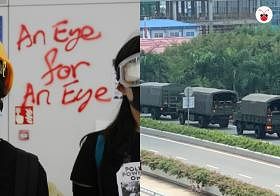 反送中示威连续两天瘫痪机场　中国武警开进香港边界